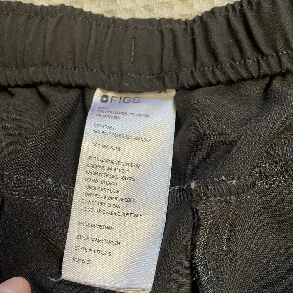 Figs Tansen Jogger Scrub Pants Medium Short M/S Mens Black Stretch